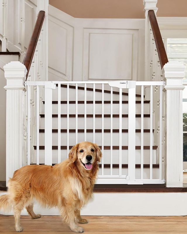 Photo 1 of 
Mom's Choice Awards Winner-Cumbor 29.7-46" Baby Gate for Stairs, Auto Close Dog Gate for the House, Easy Install Pressure Mounted Pet Gates for Doorways, Easy Walk Thru Wide Safety Gate for Dog, White
