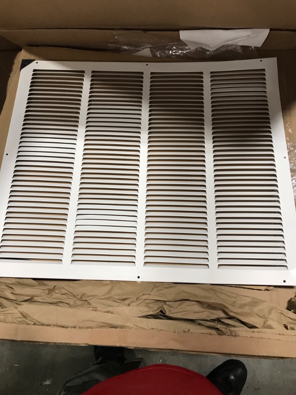 Photo 2 of 20"w X 24"h Steel Return Air Grilles - Sidewall and Ceiling - HVAC Duct Cover - White [Outer Dimensions: 21.75"w X 25.75"h] 20 X 24 White