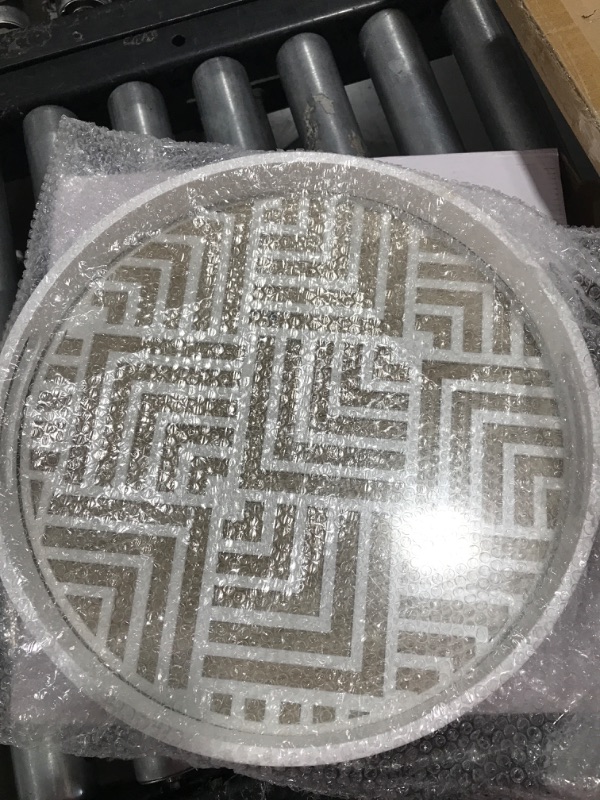 Photo 1 of Decorative Round Tray with Cut Out Patterned Center