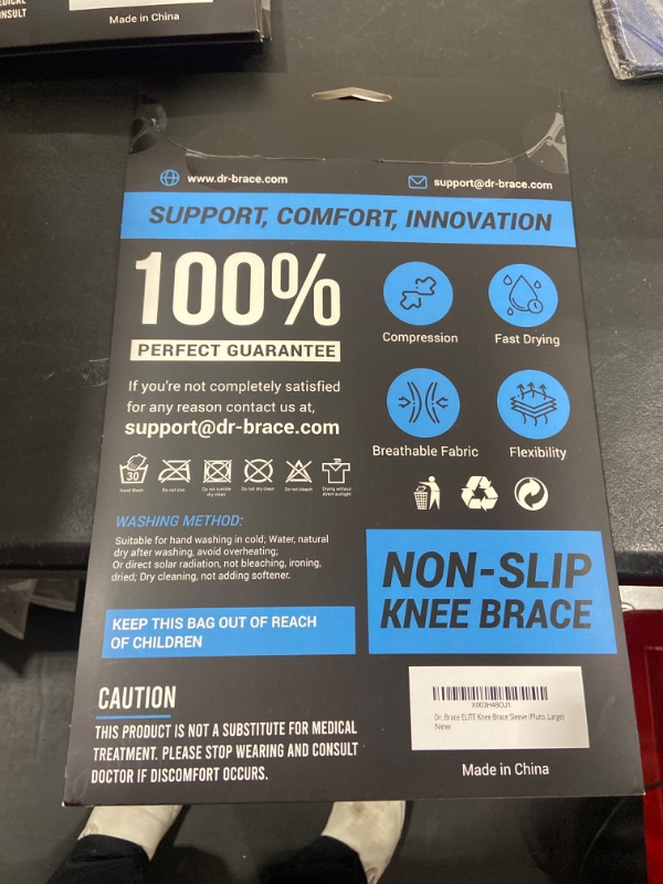 Photo 1 of DR. BRACE ELITE Knee Brace For Knee Pain, World’s Lightest Compression Knee Sleeve With Patella Pad For Maximum Knee Support And Fast Recovery For Men And Women-Please Check How To Measure Video (Pluto, Large)