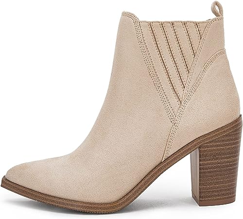 Photo 1 of Coutgo Womens Pointed Toe Ankle Boots Chunky Stacked Block Mid Heel Western Chelsea Booties
SIZE 10