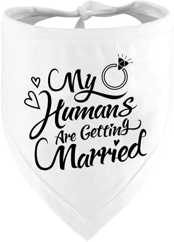 Photo 1 of 12 PACK  Engagement Gift, My Humans are Getting Married Dog Bandana