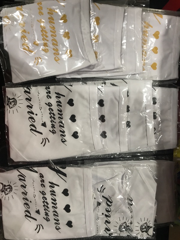 Photo 3 of 12 PACK GOLD AND BLACK  Engagement Gift, My Humans are Getting Married Dog Bandana 8 BLACK AND 4 GOLD 