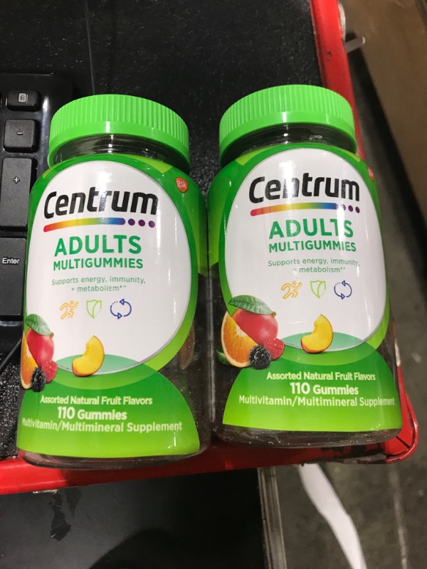 Photo 2 of Centrum MultiGummies Gummy Multivitamin for Adults, Multivitamin/Multimineral Supplement with Vitamins D, B and E, Assorted Fruit Flavor - 110 Count EXP. 09/2023 2 PACK