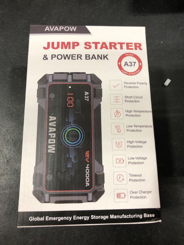 Photo 2 of 
AVAPOW Car Jump Starter 2000A Peak Jump Boxes for Vehicles(12V 8L Gas/6.5L Diesel Engine) Equipped Fast Wireless Charging Jump Starter Battery Pack