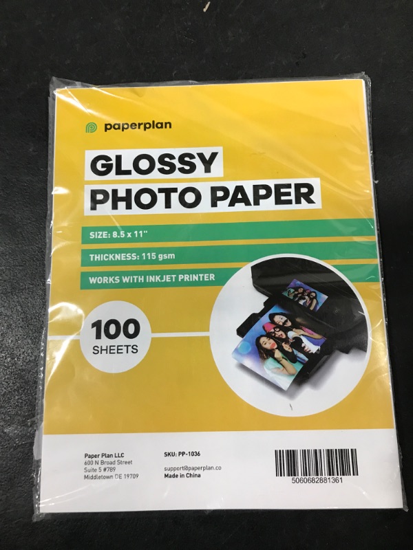 Photo 2 of Glossy Photo Paper For Printer 8.25 x 11.75" x 100 Sheets - Picture Paper for Printer - Works with Inkjet Printer - Professional Thick // Paper Plan