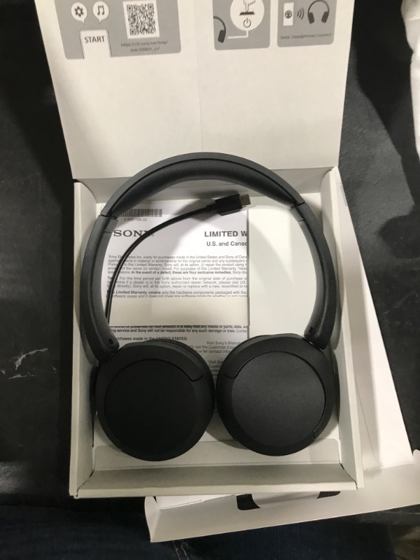 Photo 1 of Sony WH-CH520 Wireless Bluetooth On-Ear Headset with Microphone (Black) Bundle with Bluetooth Locator (Works with Apple Find My) Keychain Bundle (2 Items) Bluetooth Locator Bundle