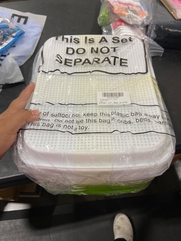 Photo 1 of 20 Pack Seed Sprouter Tray Microgreens Growing Trays Big Capacity Seed Sprouting Trays Germination Nursery Trays Healthy Wheatgrass Cat Grass Seedling Planting Storing Trays for Garden Home Office