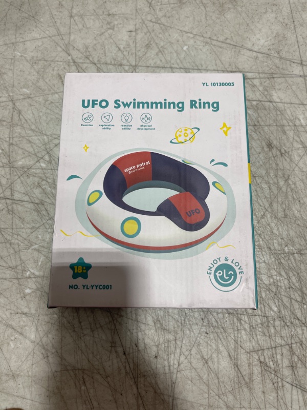 Photo 1 of Aomola Inflatable Swim Rings, Kids Pool Float Ring 23'' UFO Pattern Beach Floaties Pool Float Tube Swim Toys for Kids Summer Swimming Pool Outdoor Party