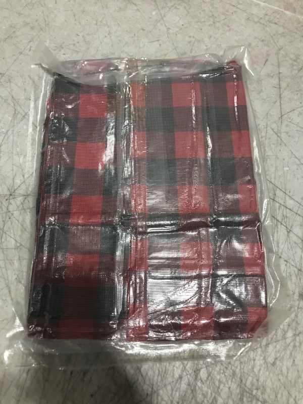 Photo 2 of 14 x 108 Inch Poly-Cotton Table Runners Buffalo Plaid Table Runners and 4 Pieces 18 x 18 Inch Washable Plaid Table Napkins Plaid Dinner Napkins for Christmas Thanksgiving Party (Red and Black Plaid)