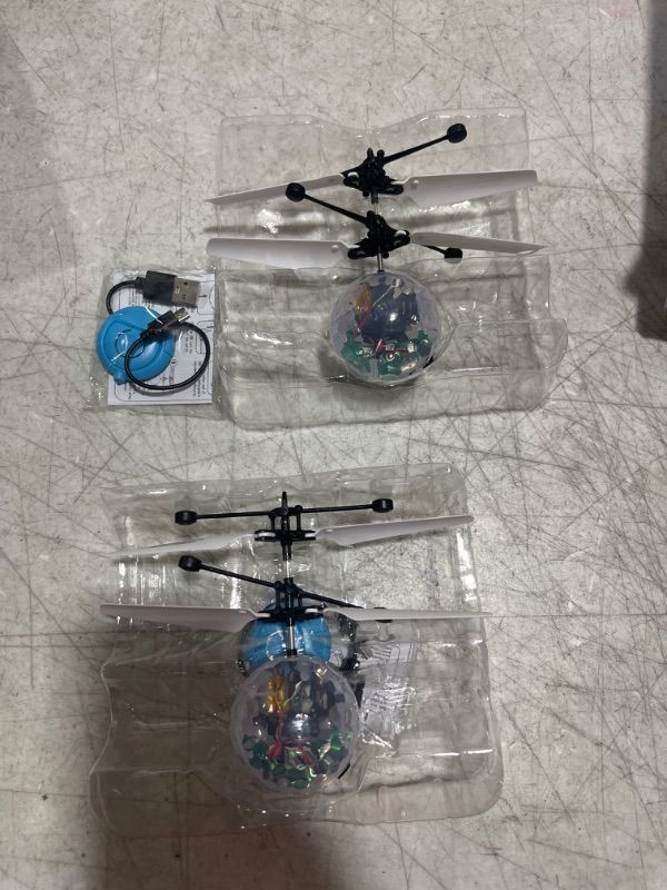 Photo 2 of 2 Pack Flying Ball Toys for for 3-8 Years Old Boys Girls, Rechargeable Hand Controlled RC Helicopter Drones Built-in Shining LED Lighting