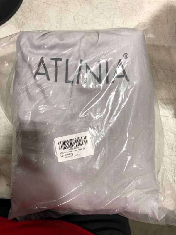 Photo 1 of ATLINA - Linen Duvet Cover Set - Light Grey/King 