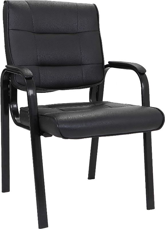 Photo 1 of SUPER DEAL Office Guest Chair Bonded Leather Executive Side Chair Reception Chair with Solid Metal Frame Home Office Furniture
