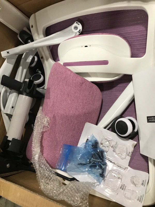 Photo 1 of LANDOMIA Ergonomic Office Desk Chair - Mesh Office Chair with Flip up Arms & Adjustable Back Height - Comfortable Computer Task Chairs with Lumbar Support pink colored