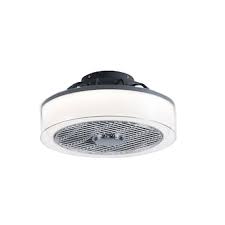 Photo 1 of  15-in Modern Slim White Round Color-changing LED Indoor Flush Mount Ceiling Fan with Light Remote (5-Blade)