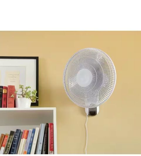 Photo 1 of 16 in. Indoor Wall Mount Fan with Remote Control - Quiet Operation 
