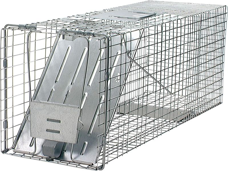 Photo 1 of  Large 1-Door Humane Catch and Release Live Animal Trap for Raccoons, Cats, Bobcats, Beavers, Small Dogs, Groundhogs, Opossums, Foxes, Armadillos, and Similar-Sized Animals
