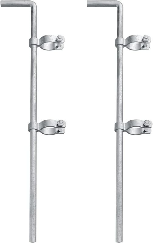 Photo 1 of  Chain Link Cane Bolt, VIVIDA Gate Drop Rod for Single or Double Gate, Galvanized Steel, 2 Pack 