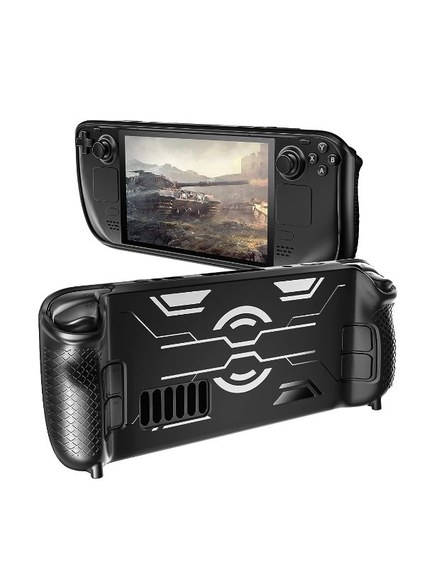 Photo 1 of UPTOHIGH Steam Deck Case, Protective Case for Steam Deck TPU Case with Stand Foot, Protective Cover Case Compatible with Vavle Steam Deck Shock-Absorption, Anti-Slip & Non-Scratch Full Protection 