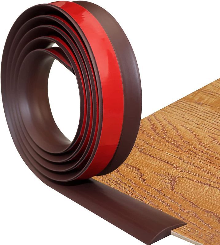 Photo 1 of Floor Transition Strip Self Adhesive Carpet & Flooring Transitions Edging Trim Strip PVC Threshold Transitions Suitable for Threshold Height Less Than 5mm (6.56Ft, Brown)
