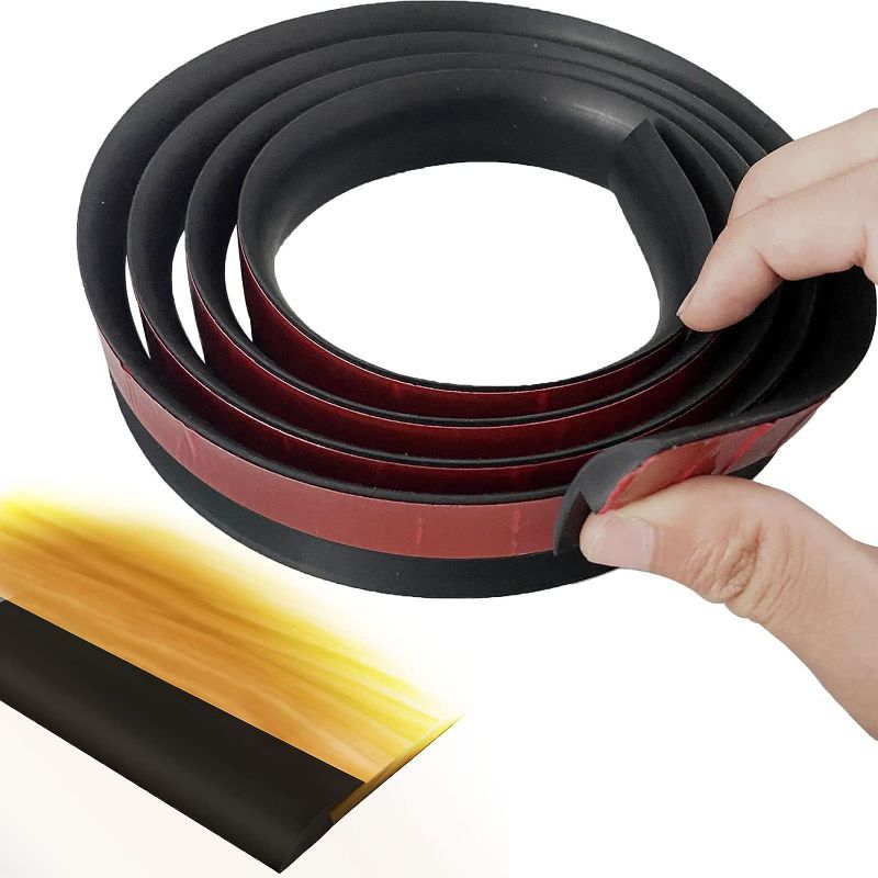 Photo 1 of Floor Transition Strip Carpet & Floor Edge Trim Strip 7FT PVC Capping Strip Self Adhesive Suitable for Threshold Transitions with a Height Less Than 5mm (Black)
