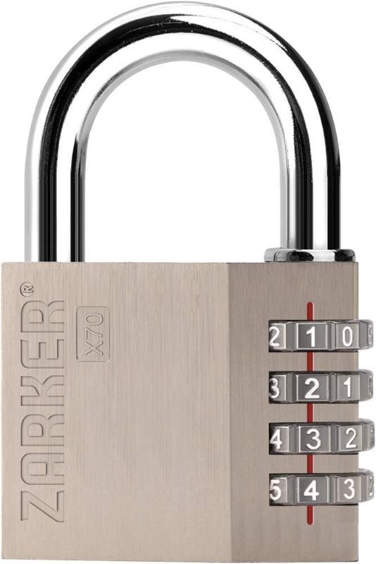 Photo 1 of [ZARKER] X70 Padlock- 4 Digit Outdoor Combination Lock, Resettable Lock for Gym, Sports, School, Warehouses,Toolbox, Case, Fence and Storage Unit - Easy to Set Your Own Combo - 1 Pack
