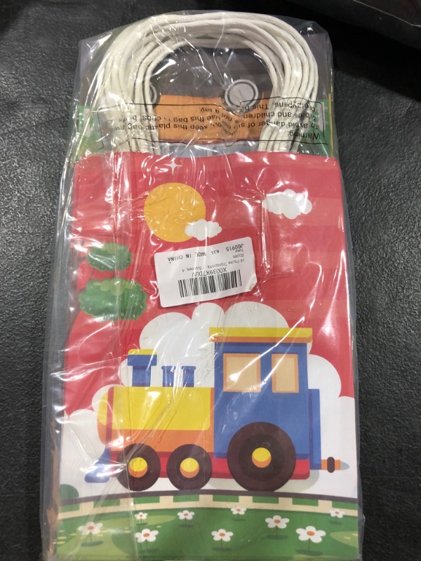 Photo 1 of 16 Packs Transportation Party Favor Bags Transportation Treat Bags with Handles Goodie Candy Gift Bags for Kids Theme Birthday Party Decorations Baby Shower Supplies, 4 Styles