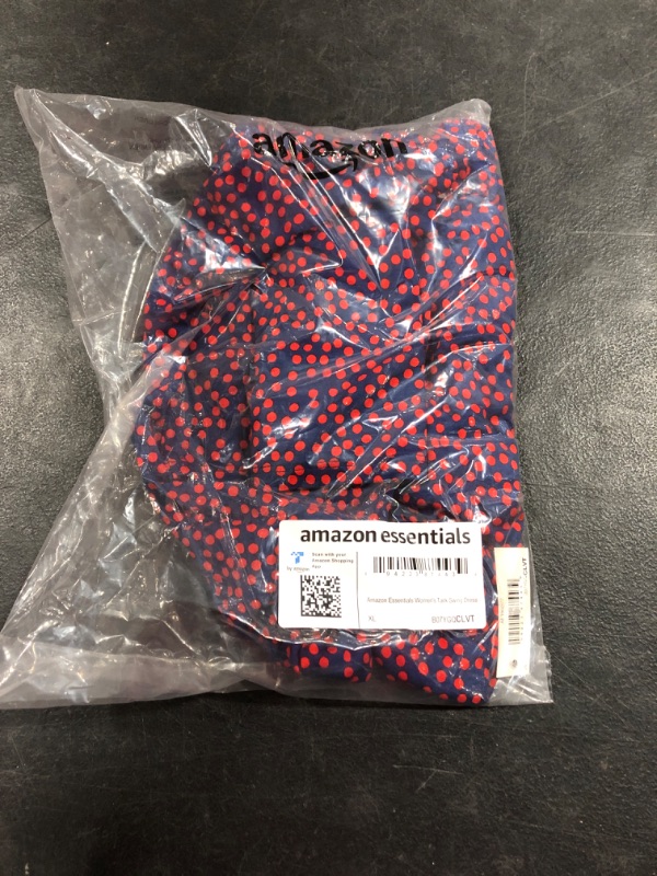 Photo 1 of Amazon Essentials Women's Tank Swing Dress (Available in Plus Size) Rayon Blend Navy/Red, Dots X-Large
