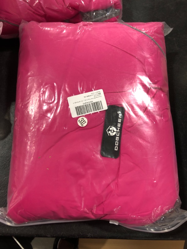 Photo 2 of Dogcheer Dog Coat, Christmas Dog Winter Jacket Puppy Cold Weather Coats with Thick Padded, Reflective Dog Sweater Waterproof Windproof Pet Warm Vest Clothes for Small Medium Large Dogs XXXL(Chest Girth 34.6"-45.3",Back 28.7") Pink