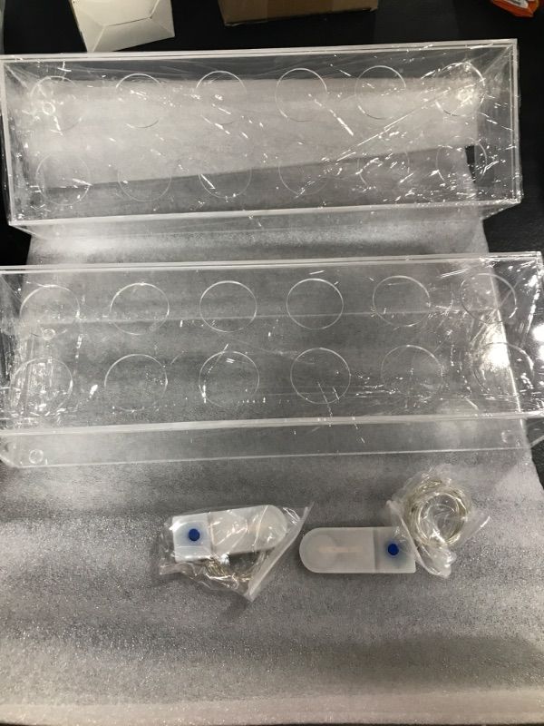 Photo 1 of 2PCS Clear Acrylic Flower Vase Rectangular Floral Centerpiece for Dining Table 12 Inches Long Rectangular Vase, Modern Versatile Low Floral Vase for Party Home Wedding Decor-12 Holes