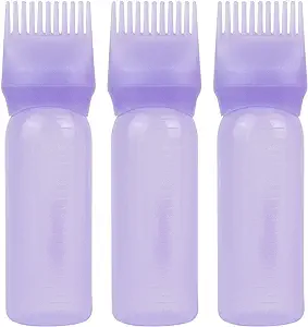 Photo 1 of  3 Pack 6 Ounce Applicator Bottle Root Comb Hair Dye Bottle for Hair Coloring Dye Salon Care Plastic Squeeze with Graduated Scale
