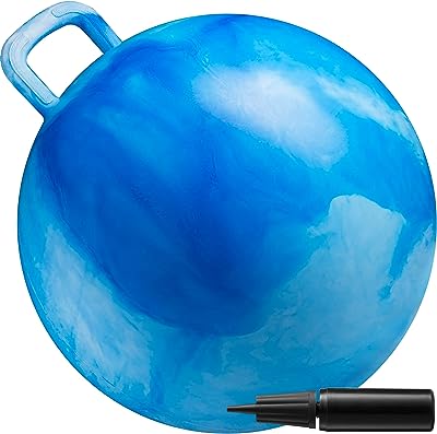 Photo 1 of ZOOJOY Hopper Ball, Hopping Toys for Kids, 18inch Bouncy Ball with Handle for Boys Girls Aged 3-8, Inflatable Clouds Bounce Hopper Toy with Pump
