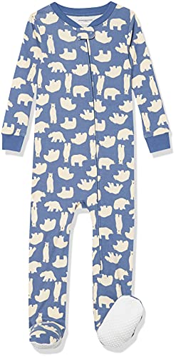 Photo 1 of Amazon Essentials Unisex Babies' Snug-Fit Cotton Footed Sleeper Pajamas, Polar Bear, 18 Months
