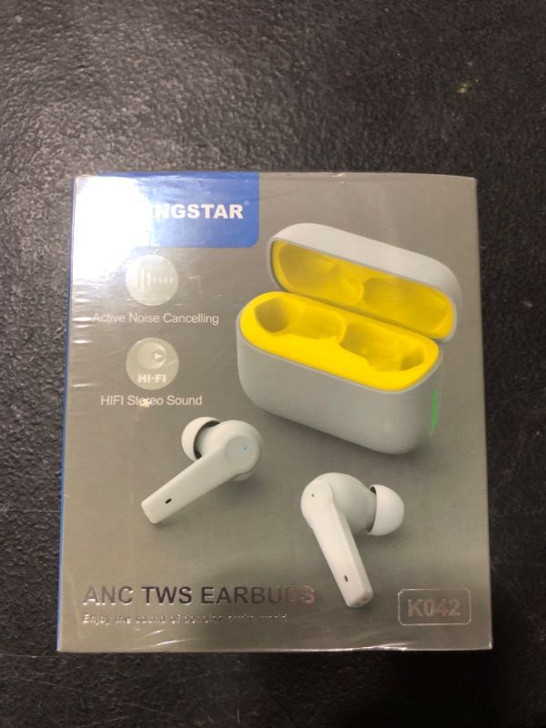 Photo 2 of Kingstar Wireless Earbuds for Android,Bluetooth 5.2 Earbuds with Microphone Active Noise canceling Ear Buds Touch Control LED Display Blue Tooth Headphone HiFi Stereo for iPhone USB-C Charging