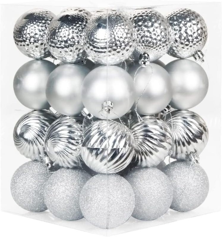 Photo 1 of 60mm/2.36" Silver Christmas Balls 36pcs Christmas Tree Ornaments Set for Xmas Tree Holiday Party Wreath Garland Decoration Ornaments