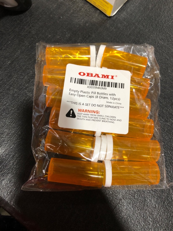 Photo 1 of Empty Plastic Pill Bottles with Easy Open Snap Caps (Not Child Resistant), Prescription Medication Vials, Clear Containers Pill Cases Organizers (8 Dram, 12pcs)