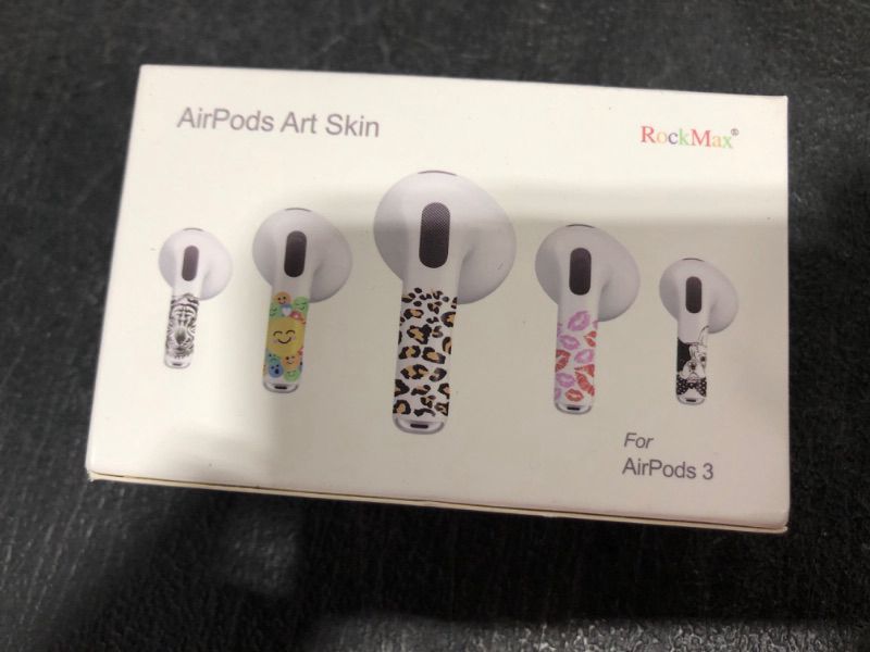 Photo 2 of ROCKMAX Luminous AirPods Skins 2nd Generation, Cool AirPods Sticker Glow in The Dark, Fancy AirPods Skin Wraps Customization with Easy Installation Tool (AP2299YG)