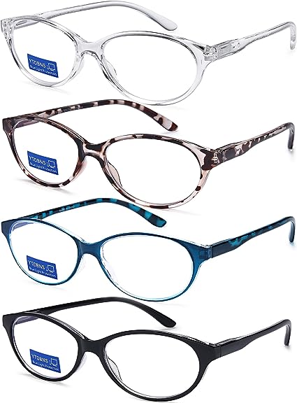 Photo 2 of YTDBNS 4-Pack Reading Glasses for Women - Blue Light Blocking reader glasses Clear Lens Readers Cat Eye Style reader glasses 