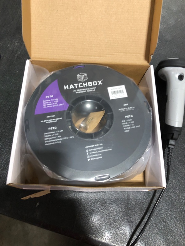 Photo 2 of HATCHBOX 1.75mm Midnight Purple PETG 3D Printer Filament, 1 KG Spool, Dimensional Accuracy +/- 0.03 mm, 3D Printing Filament