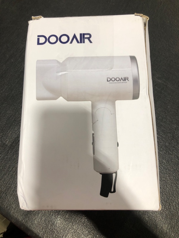 Photo 4 of DOOAIR Mini Portable Travel Hair Dryer,Dual Voltage Lightweight Blow Dryer with EU Plug,1875W Professional Hairdryer with Folding Handle ,Concentrator Attachment Hair Dryer for Women Men (white)