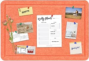 Photo 1 of Bulletin Board Felt Pin Board Message Board Notice Board Memo Board Display Bulletin Board for Walls Offices Home School 11.8''x15.7'' Orange 2 pack 