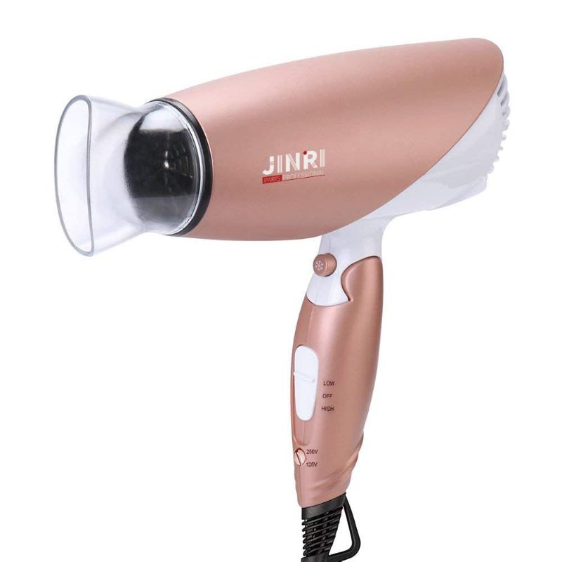 Photo 1 of JINRI Professional Household Negative Ionic Hair Dryer 1875W DC Motor Blow Dryer 2 Speeds 3 Heat Settings Cold Shot Button with Styling Concentrator Nozzle(Red) 