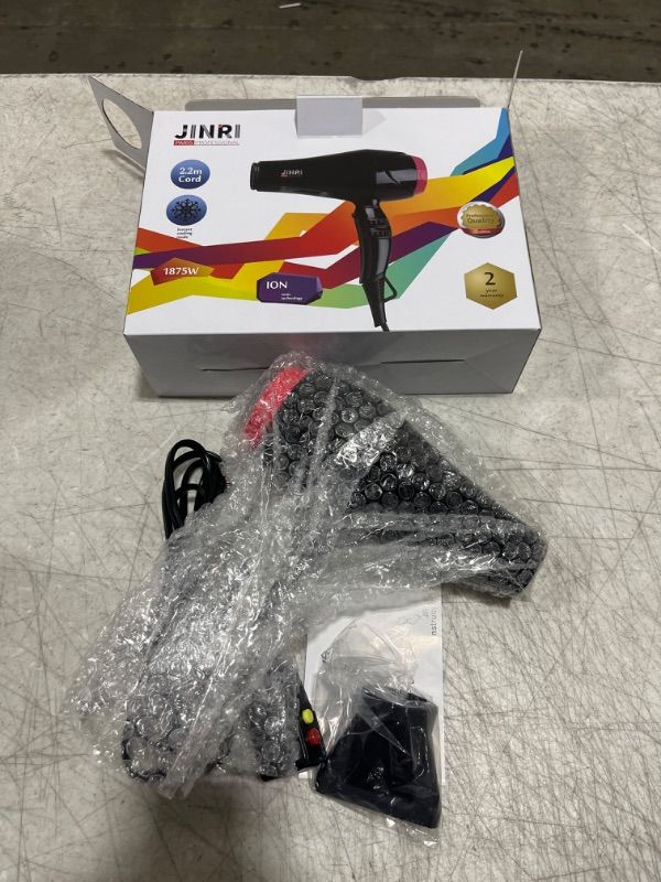 Photo 1 of JINRI Hair Dryer Professional Blow Dryer Fast Dryer with Ceramic Ionic,Black (Normal Size)