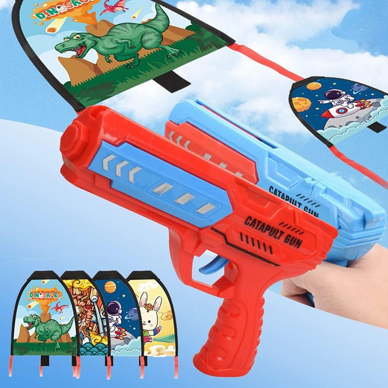 Photo 1 of 2023 New Kids Kite Launcher, Kite Launcher Toys with Kite Toy Set, Funny Beach Kite Toy Outdoor Toys for Kids, Catapult Kite Toy Gun Outdoor Hand-held Ejection Flying for Kids

