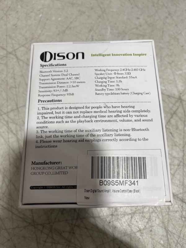 Photo 2 of Dison Digital Sound Amplifiers for Seniors?Mini Rechargeable Hearing Amplifier with Charging Case?In-Ear Earbuds with Noise Reduction and Sound Enhancement?Volume Control Easy (Black) - sealed - 