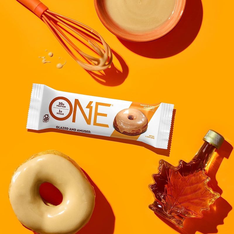Photo 1 of 
ONE Protein Bars, Maple Glazed Doughnut, Gluten-Free Protein Bar with 20g Protein and only 1g Sugar, Snacking for High Protein Diets, 2.12 Ounce (10Pack)