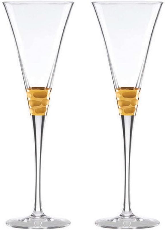 Photo 1 of 
Michael Wainwright Truro Gold Toasting Champagne Flutes, Set of 2 ONE IS BROKEN 