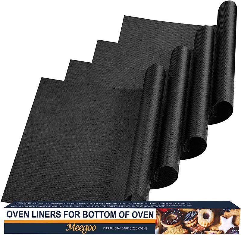 Photo 1 of 
Roll over image to zoom in







Oven Liners for Bottom of Oven - 4 Pack Large Non Stick Oven Liners, Oven Mat For Bottom of Electric Oven and Gas Oven, BPA and PFOA Free, 15.74"x 23.62"