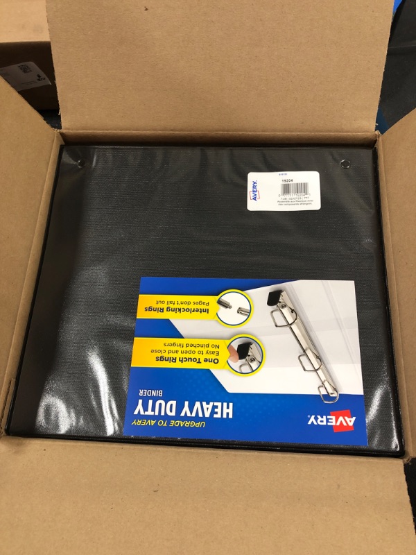 Photo 1 of Avery 1.5" Economy View 3 Ring Binder, Round Ring, Holds 8.5" x 11" Paper, 4 Black Binders (19204) 1.5" 4 Pack Binders