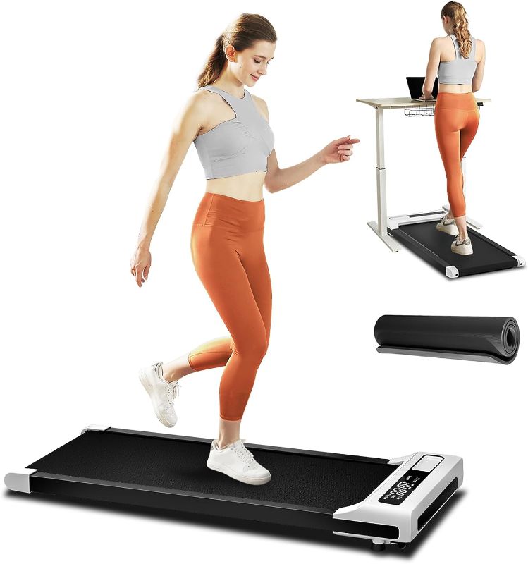 Photo 1 of JURITS Walking Pad 2 in 1 for Walking and Jogging, Under Desk Treadmill for Home Office with Remote Control, Portable Walking Pad Treadmill Under Desk, Desk Treadmill in LED Display
